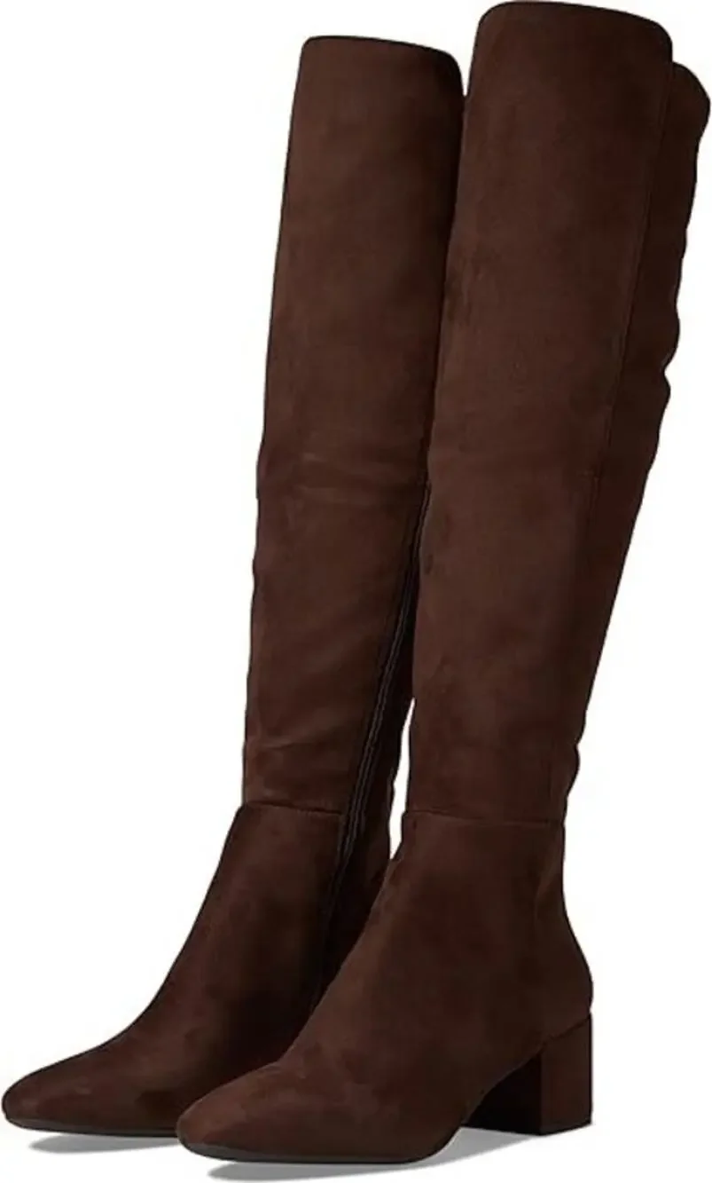 Michael Kors Braden Mid Boots Block Heel Faux Suede Going Out Fall Festival 5.5M